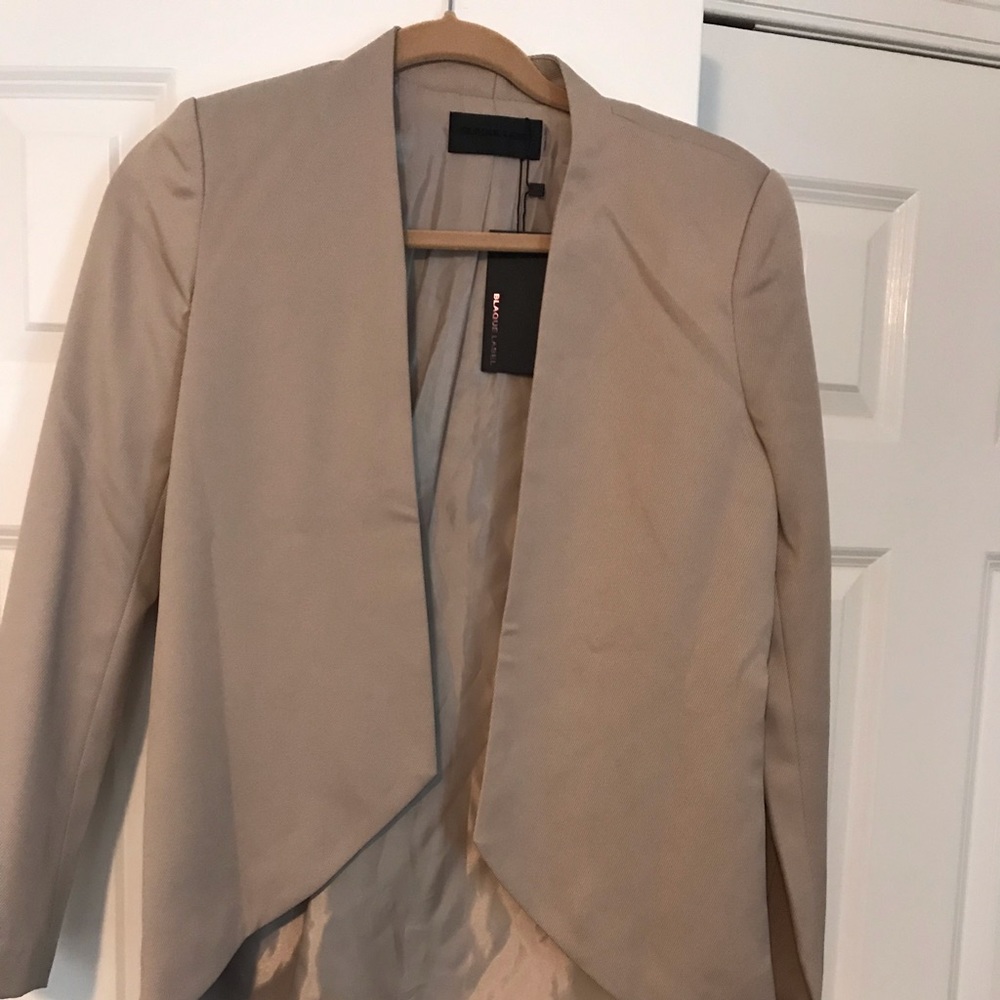 Tan drape blazer with tags
